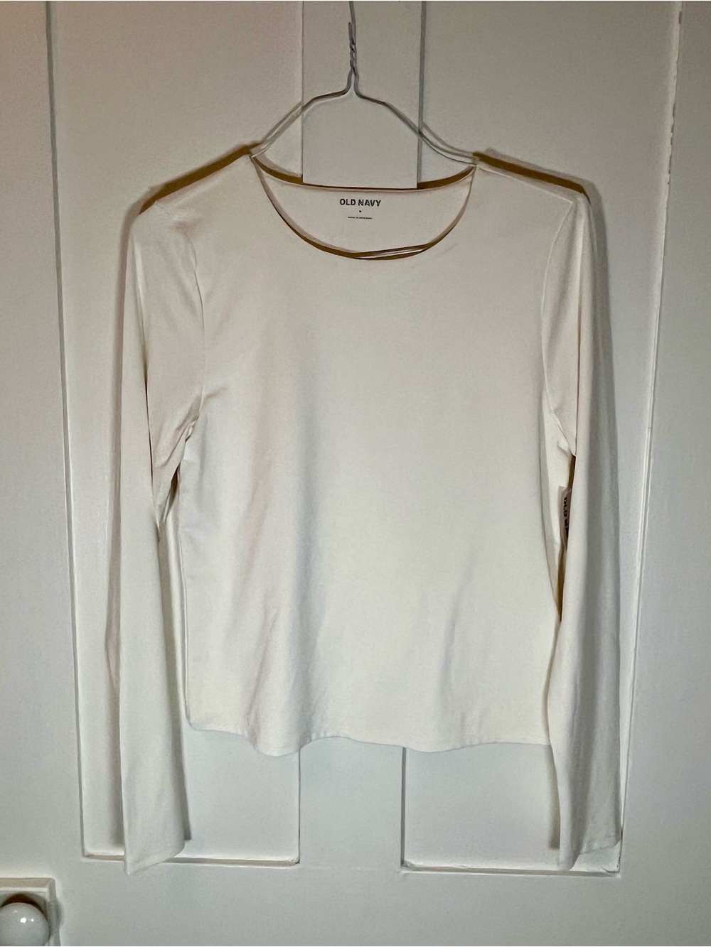 Old Navy Long Sleeve Crewneck Top - Cream